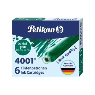 Pelikan Cartouche d’encre 4001 Vert, 6 pièces