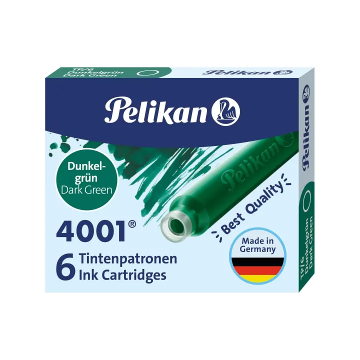 Pelikan Cartouche d’encre 4001 Vert, 6 pièces