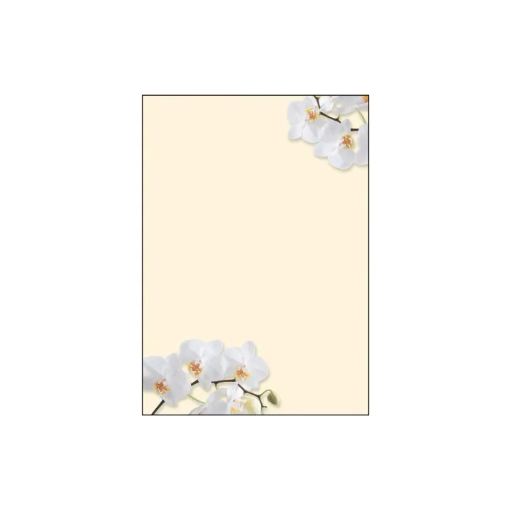 Sigel Papier à motif White Orchid A4, 50 feuilles