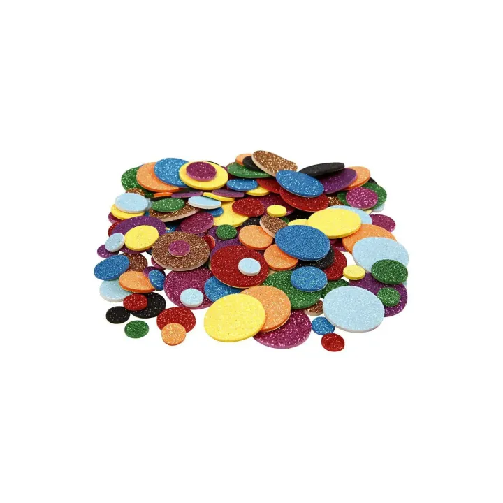 Creativ Company Pièces découpées en caoutchouc mousse Cercles 1000 pièces, Multicolore