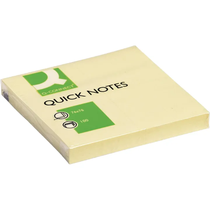 CONNECT Fiche de bloc-notes Quick Notes 76 x 76 mm, jaune