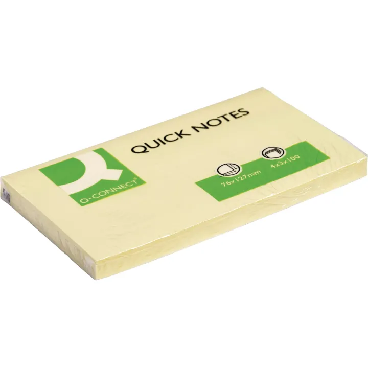 CONNECT Fiche de bloc-notes Quick Notes 76 x 127 mm, jaune