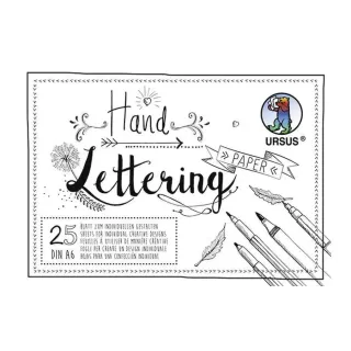 URSUS Carnet de dessin Handlettering  A6, 200 g-m², 25 feuilles, blanc