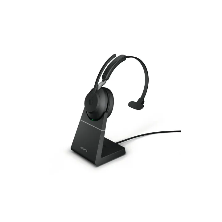 Jabra Écouteurs Evolve2 65 Mono UC Noir, USB-A, avec station de chargement