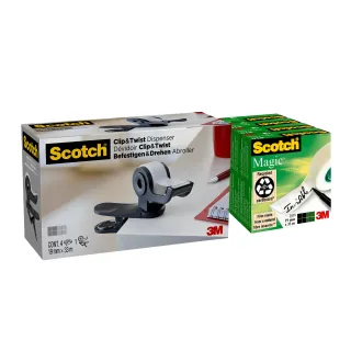 Scotch Dévidoir de table Scotch Clip & Twist Multipack de 4 rouleaux