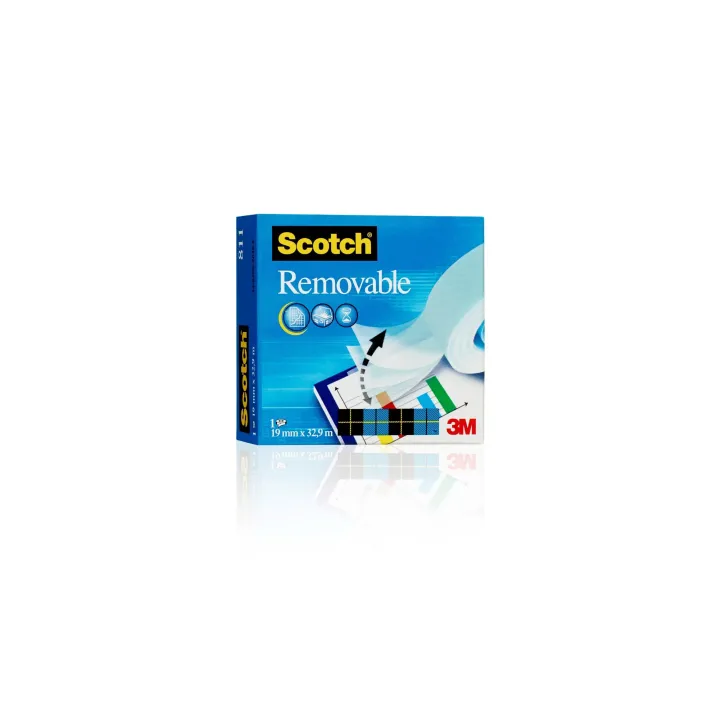 Scotch Ruban adhésif Magic  Détachable, 19 mm x 33 m