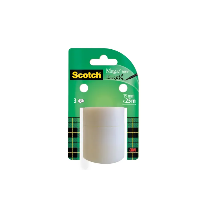 Scotch Ruban adhésif Scotch Magic 19 mm x 25 m, 3 Rollen