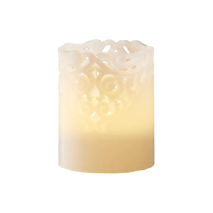 Star Trading Bougie LED Pillar Clary O 8 x 10 cm, Blanc