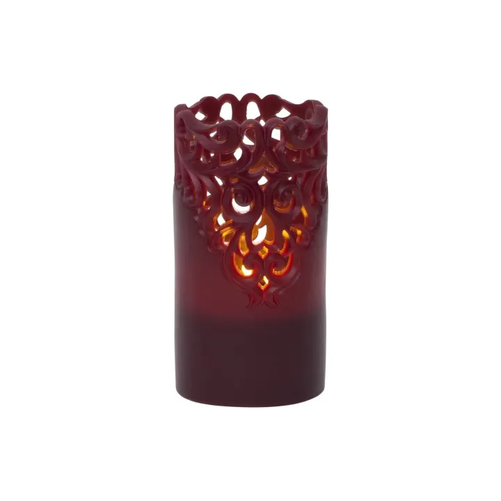 Star Trading Bougie LED Pillar Clary O 8 x 15 cm, Rouge