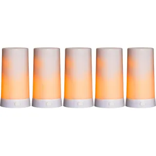 Star Trading Set de bougies LED Candle Diner O6.8 x 13 cm, Blanc, 5 Stk