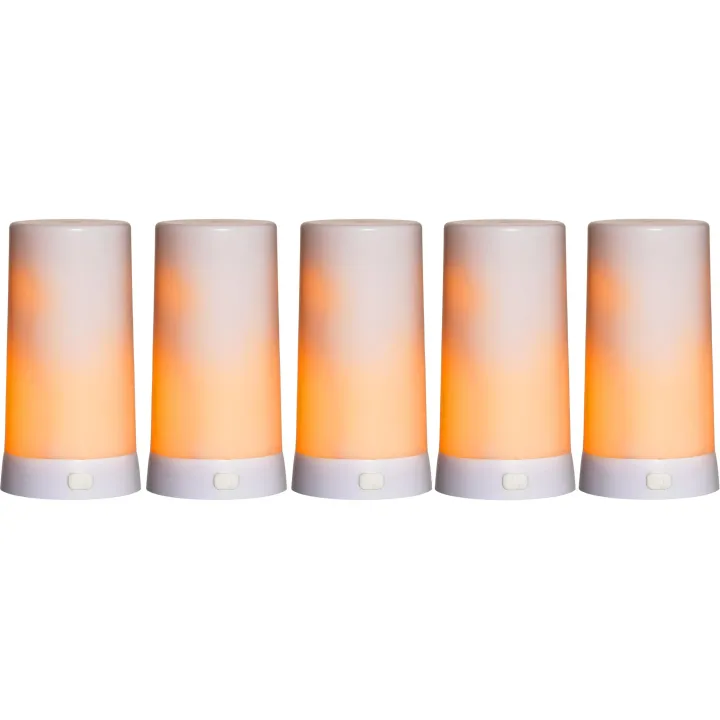 Star Trading Set de bougies LED Candle Diner O6.8 x 13 cm, Blanc, 5 Stk