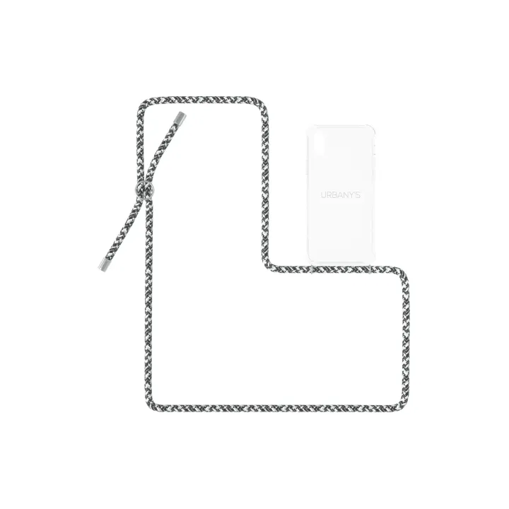 Urbanys Necklace Case iPhone X-XS Flashy Silver Transparent