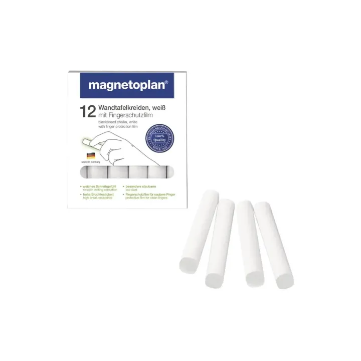 Magnetoplan Craie de tableau noir Blanc, 12 pièces