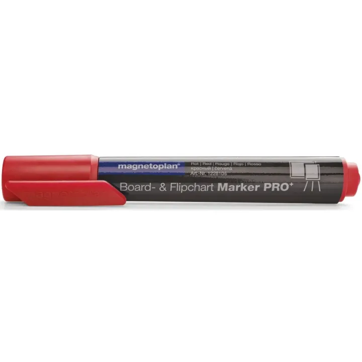 Magnetoplan Marqueur pour flipchart Pro+ Rouge, 4 pièces