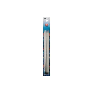 Prym Aiguilles à tricoter pour bas Gris 4 mm x 20 cm, carte 5 pièces