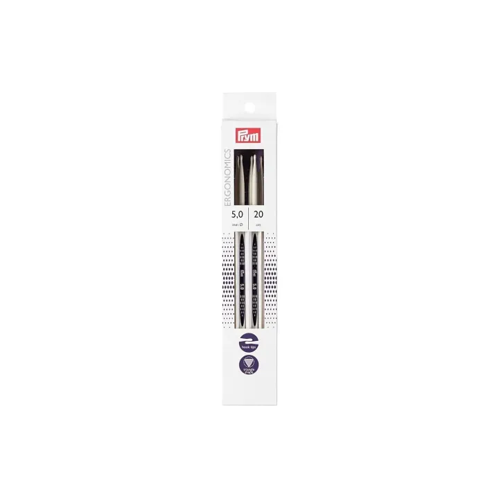 Prym Aiguilles à tricoter pour bas ergonomics 20 cm x 5.0 mm