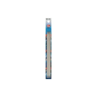 Prym Aiguilles à tricoter pour bas Gris 3 mm x 20 cm, carte 5 pièces