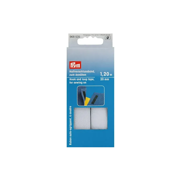 Prym Fermeture à Velcro 1.2 m pour la couture, Weiss