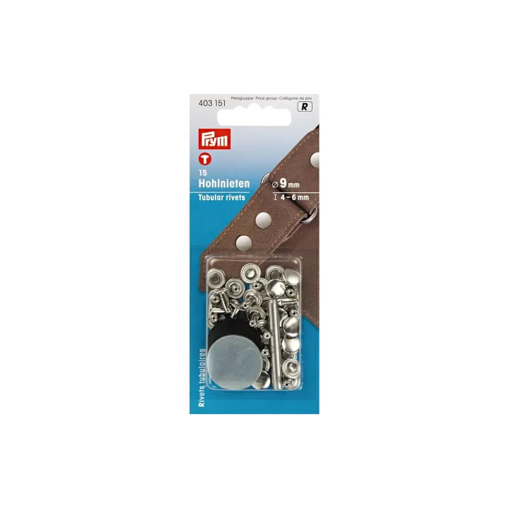 Prym Rivets tubulaires 4-6 mm, 15 pièces