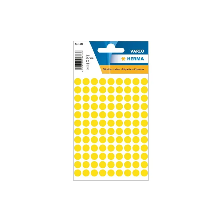 Herma Stickers Pastilles adhésives Vario O 8 mm, jaune