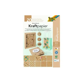 Folia Carton kraft Bloc de papier kraft à motifs A4, 20 feuilles Marron