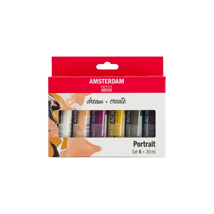 Amsterdam Peinture acrylique Portrait 6 tubes à 20 ml