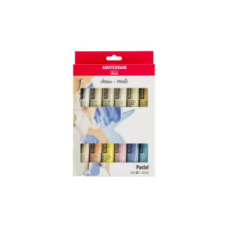 Amsterdam Peinture acrylique Pastels 12 tubes à 20 ml