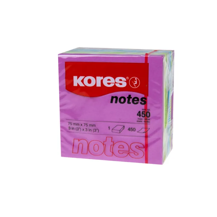 Kores Fiche de bloc-notes Cube Spring 7,5 x 7,5 cm, 450 feuilles