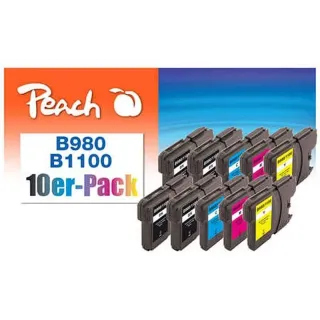Peach Encre Brother n° LC-980-1100 4x BK, 2x chaque C,M,Y