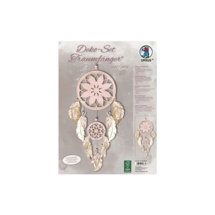 URSUS Kits de bricolage Dreamcatcher, rose-or, 2 pièces