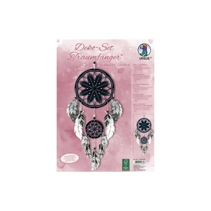 URSUS Kits de bricolage Dreamcatcher, noir-argent, 2 pièces