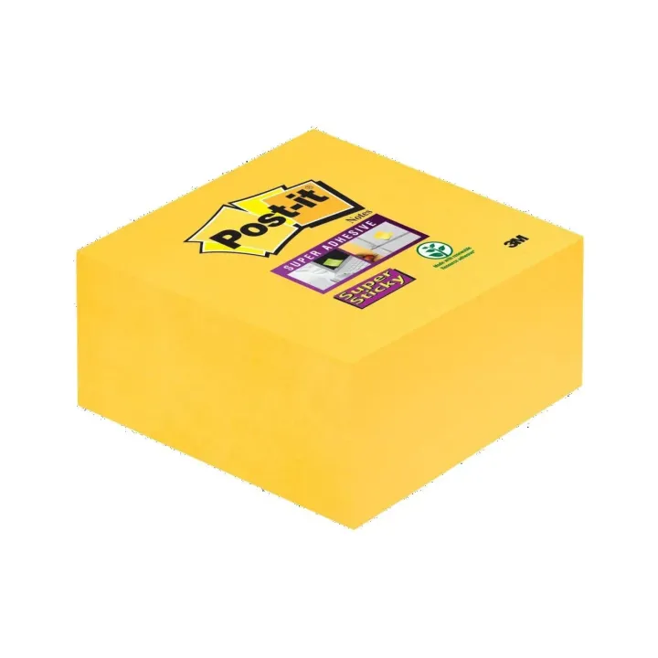 Post-it Fiche de bloc-notes Post-it Super Sticky 7,6 x 7,6 cm Jaune