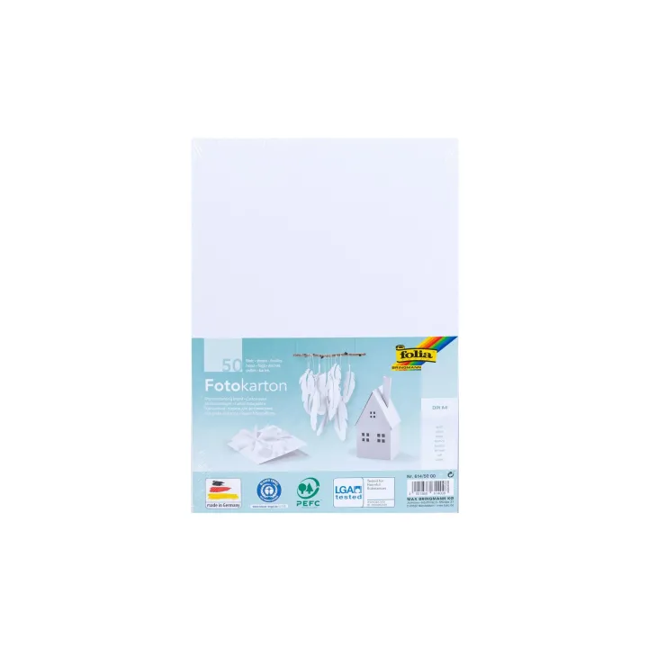 Folia Papier cartonné A4, 300 g-m², 50 feuilles, blanc