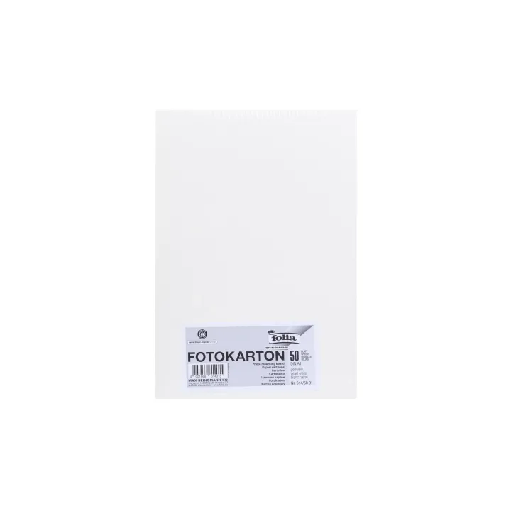 Folia Papier cartonné A4, 300 g-m², 50 feuilles, blanc perle