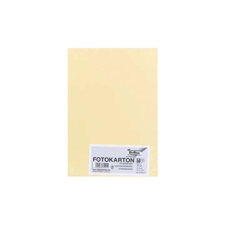 Folia Papier cartonné A4, 300 g-m², 50 feuilles, jaune paille