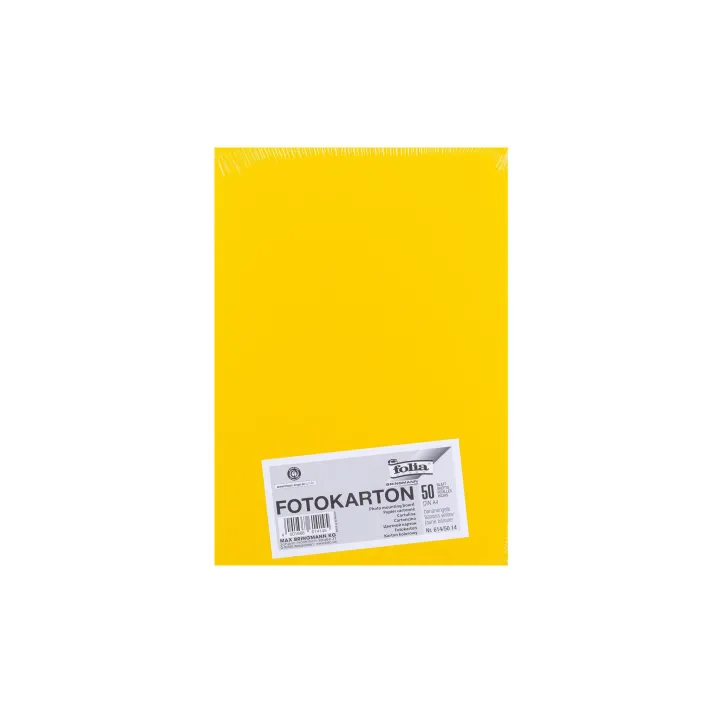 Folia Papier cartonné A4, 300 g-m², 50 feuilles, jaune banane