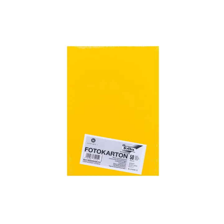 Folia Papier cartonné A4, 300 g-m², 50 feuilles, jaune doré