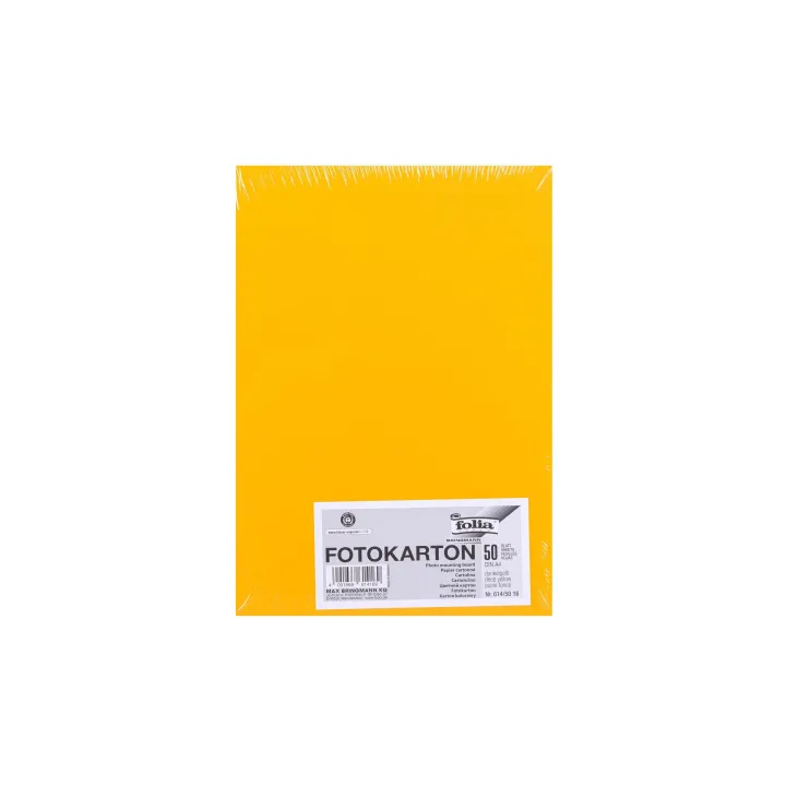 Folia Papier cartonné A4, 300 g-m², 50 feuilles, jaune foncé