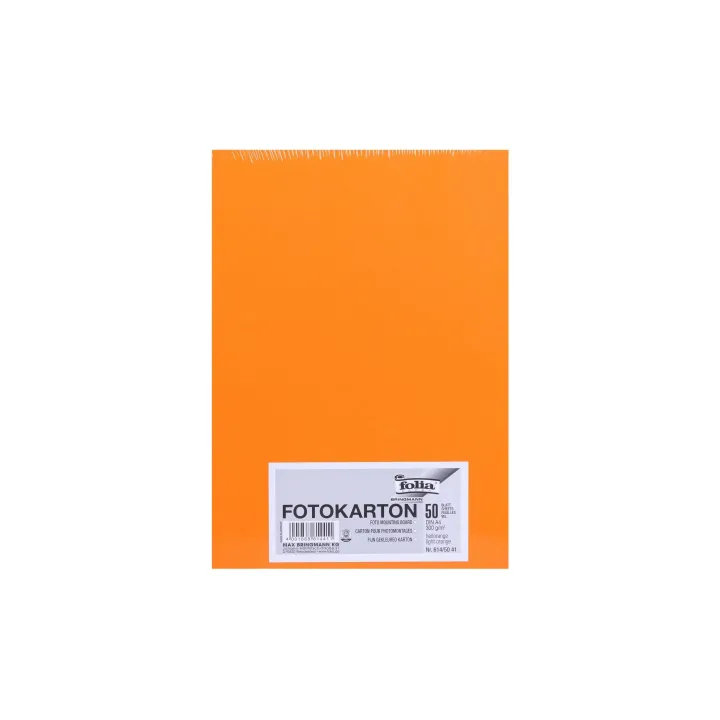 Folia Papier cartonné A4, 300 g-m², 50 feuilles, orange clair