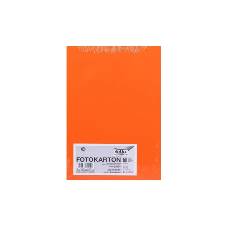 Folia Papier cartonné A4, 300 g-m², 50 feuilles, orange