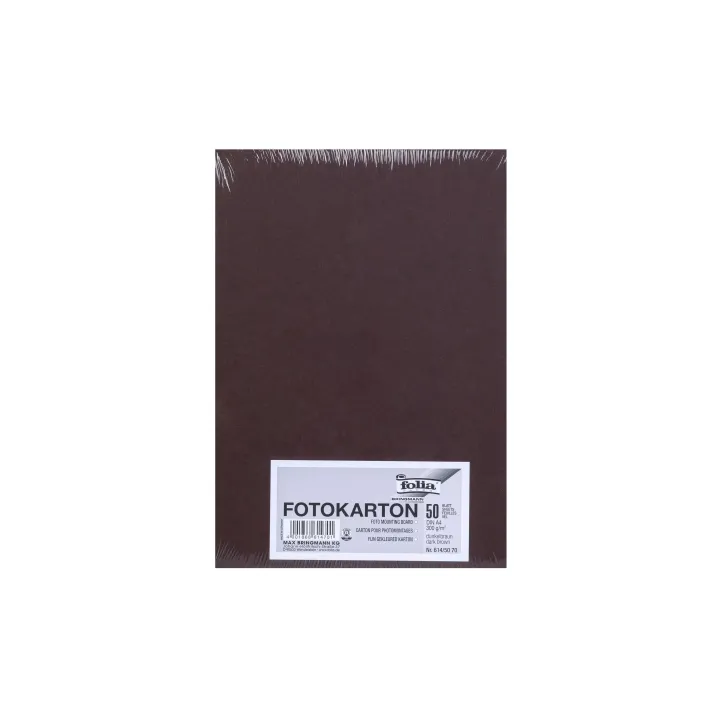 Folia Papier cartonné A4, 300 g-m², 50 feuilles, brun foncé