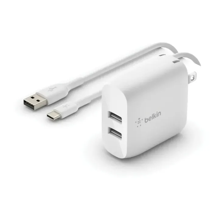 Belkin Chargeur mural USB Boost Charge 2-Port USB-A 24W + câble USB-C