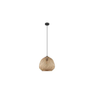 EGLO Leuchten Lampe suspendue DEMBLEBY 1x E27, Noir-Nature