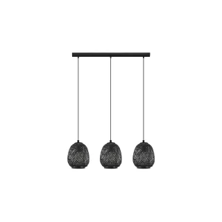 EGLO Leuchten Lampe suspendue DEMBLEBY 1 3x E27, Noir