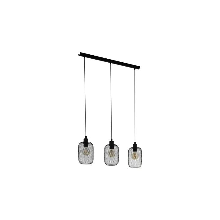 EGLO Leuchten Lampe suspendue WRINGTON 3x E27, Noir