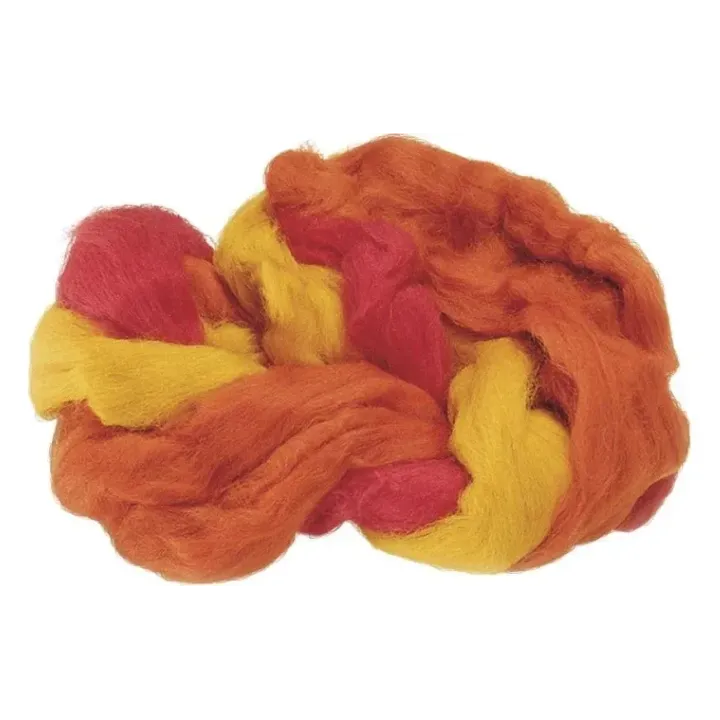 Heyda Laine de feutre Mélange 3 brins 50 g, Jaune-Orange-Rouge