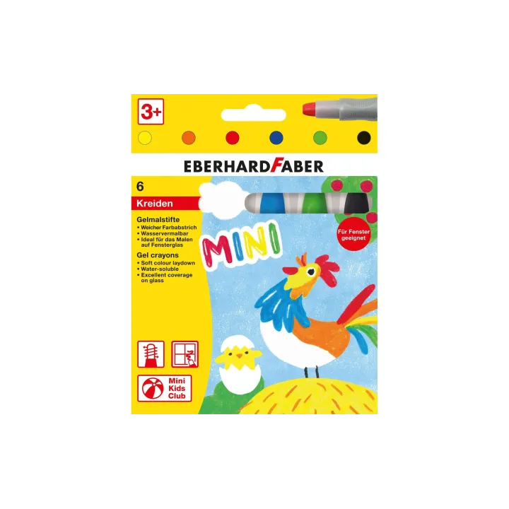 Eberhard Faber Crayons de couleur Gel Basic, 6 pièces