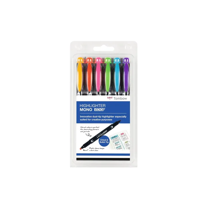 Tombow Surligneur MONO EDGE, ensemble de 6