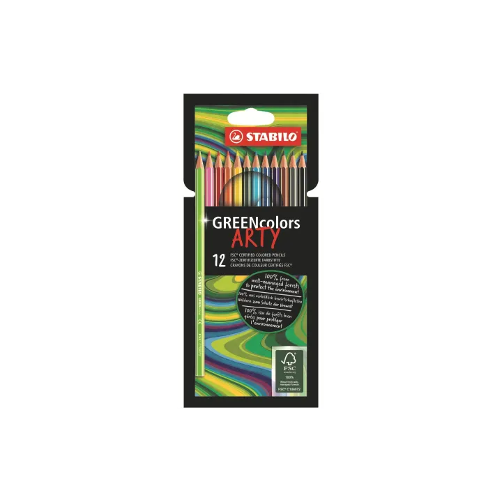 STABILO Crayons de couleur Greencolors Arty 12 pièces