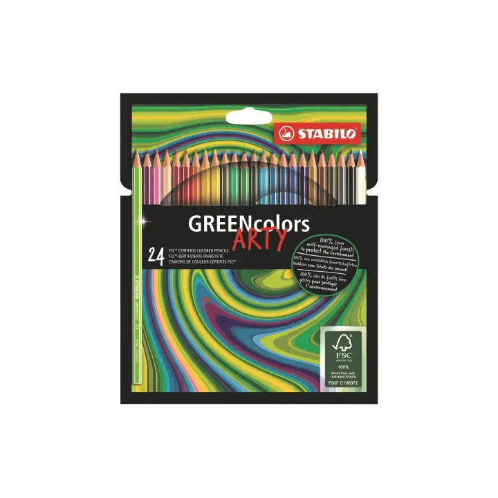 STABILO Crayons de couleur Greencolors Arty 24 pièces